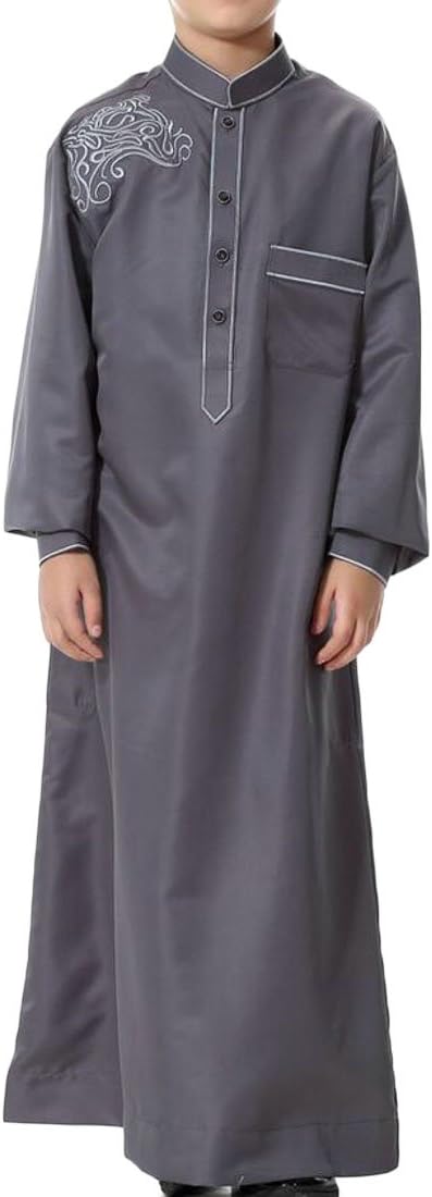 C&H Big Boys' Thobe Arabia Long Sleeve Islamic Saudi Top Muslim Caftan Shirts