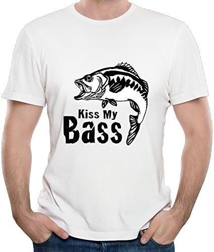 Men's Fish Kiss My Bass O-Neck Short Sleeve Fashion T-Shirt