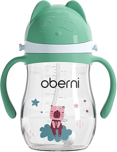 Oberni Tritran Sippy Non Spill Baby Bottle 270ml Green 12M+