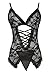 FENTI Womens' Handcuff Gartered Belt Lingerie Midnight Affair Set G-String,Sexy Black/M