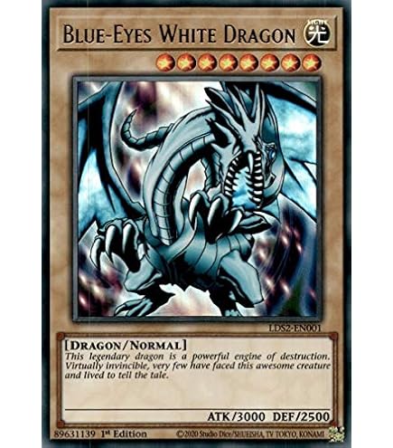 Amazon.com: Blue-Eyes White Dragon (Blue) - LDS2-EN001