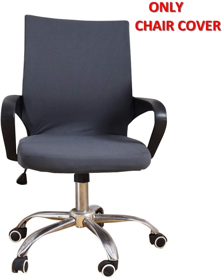 Deisy Dee Universal Computer Office Rotating Stretch Polyester Mid Back Function Chair Cover C111 (Grey)