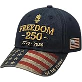 Efdaf USA 250th Anniversary Hat, Adjustable 250th Anniversary Printed Patriotic Baseball Caps, Tribute Retro Washed Hat