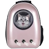 Giantex Astronaut Pet Cat Dog Puppy Carrier Travel Bag Space Capsule Backpack Breathable (Golden Rose)
