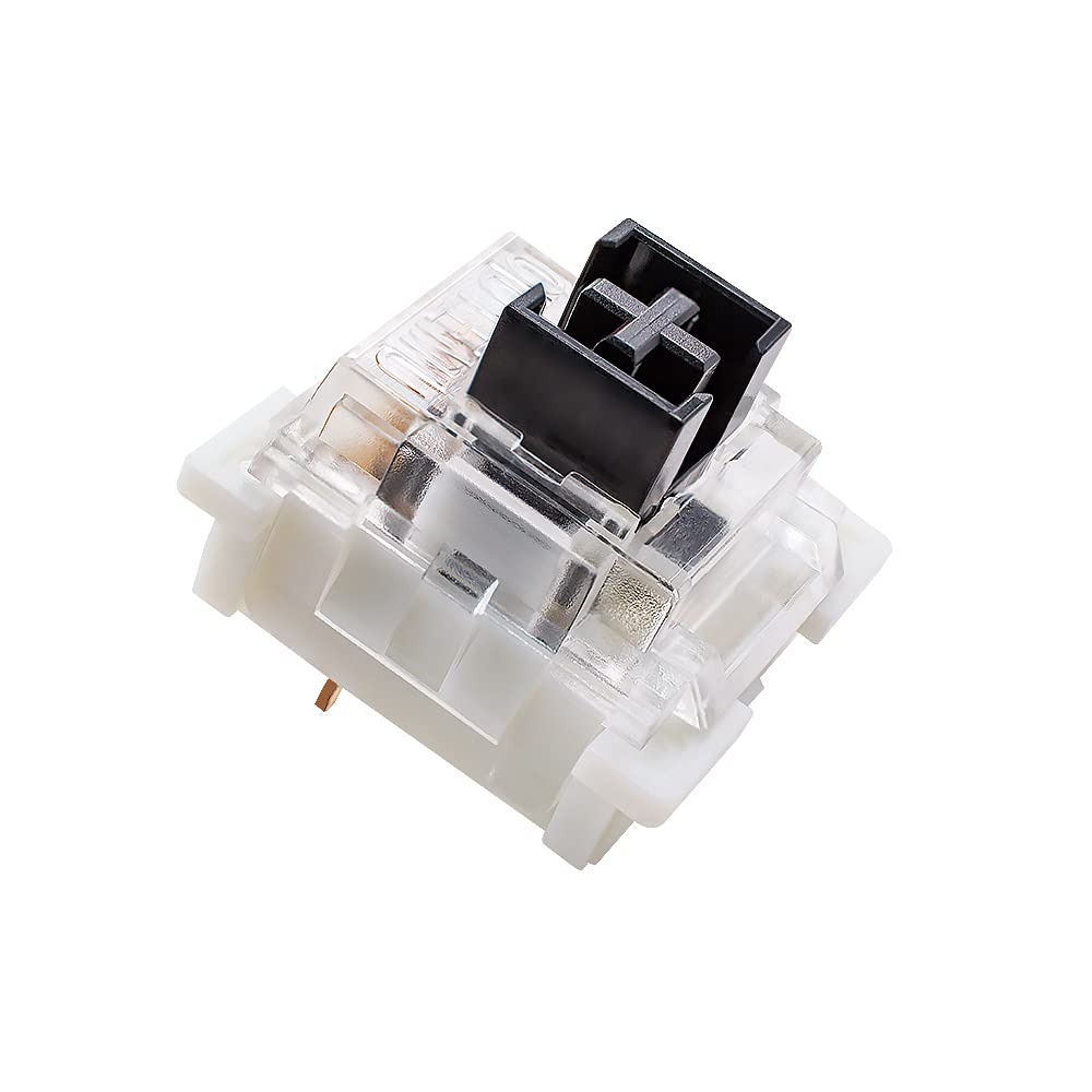 OUTEMU Medium-Low Profile Black Switches, 3 Pin 1.6mm Travel Distance Thiner Heavy Linear Key switches - 20 Pack - Cherry MX Compatible DIY Replaceable Switches for Mechanical Keyboard