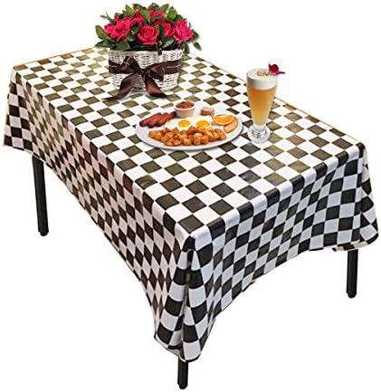 Plastic Tablecloths,OWEV 3 Pack Plastic Checkered Tablecloths for Kitchen, Dining Room or Picnic Table