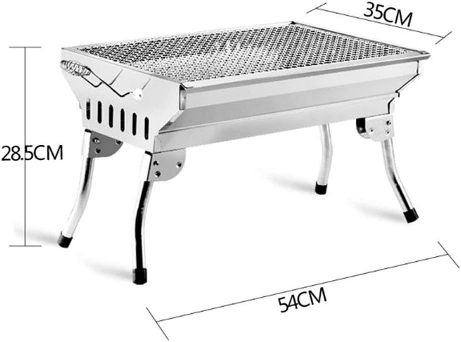 review ZJJ& Barbecue Grill Charcoal Outdoor Portable Grill Stainless Steel Home BBQ Stove