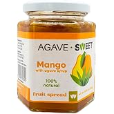 Agave Sweet Mango Fruit Spread with Agave Syrup No Sugar Fruit Spread 10 oz | No sugar mango jam alternative with agave syrup vegan-friendly 10 oz