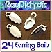 Aanraku Bails - 24 Silver Plated Earring Bails Oak Leaf design. Glue on. Great for Making Dichroic, Glass & Wooden Earrings. (12 matching pairs)