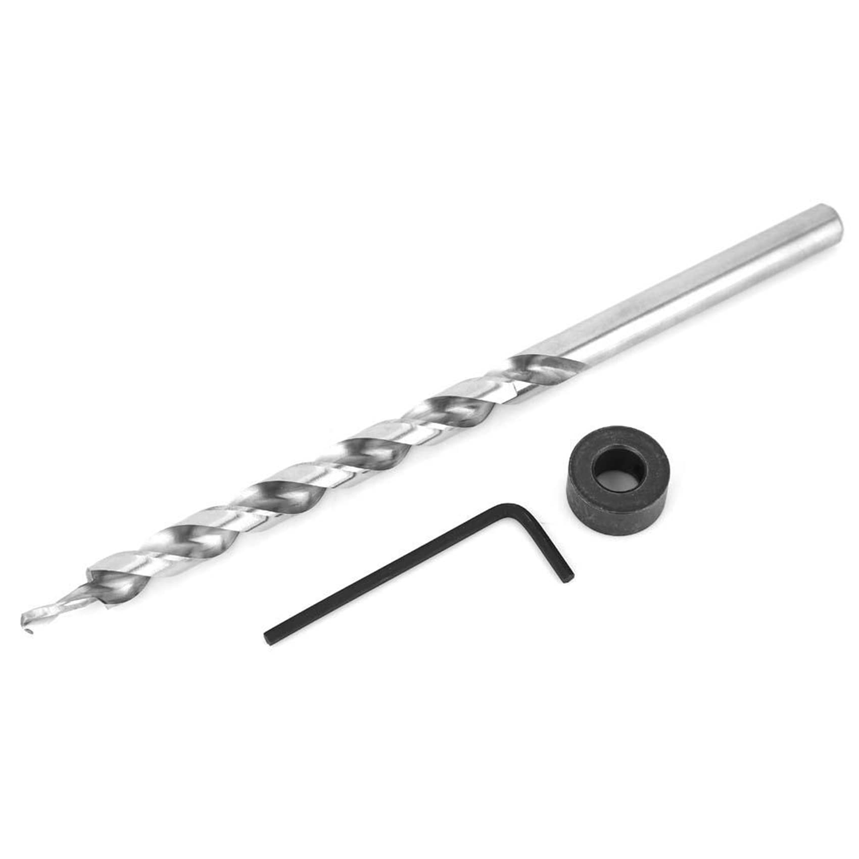 Artillery Step Drill, 9mm Round Shank Spiral Step Drill Set Pocket Hole Drill Template Guide Template Guide Pocket Hole Drill Bits for Pocket Hole Drill Jigs Guide Set with Wrench
