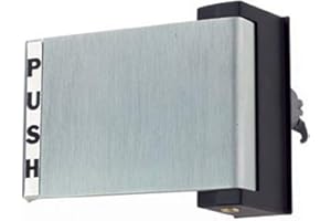 PACIFIC DOORWARE McAvory Adams Rite Style Push Paddle Handle for Adams Rite Storefront Doors, Exit Push Padle Door Handle, Polished Silver Aluminum, Easy Exit, Large 6"x4.5" Durable Handle, Left Handed (Push to Left)