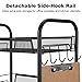 LANGRIA 5-Tier Basket Stand Kitchen Bathroom Trolley Full-Metal Rolling Storage Cart with Lockable Wheels 5 Side Hooks and Shelves Utility Mesh Wire 66 lbs. Weight Capacity (Black)