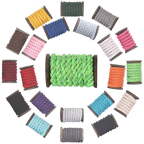 image for FMS Ravenox Natural Twisted Cotton Rope | (Lime Glitter)(1/2 Inch x 25