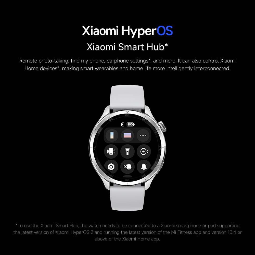 XIAOMI Watch S4 Smartwatch, Running Watch, Fitness Tracker, 1.43 AMOLED, 15 days battery life, Bluetooth calling, 150+ sports modes, dual-band GPS, NFC, Android & iOS, Black