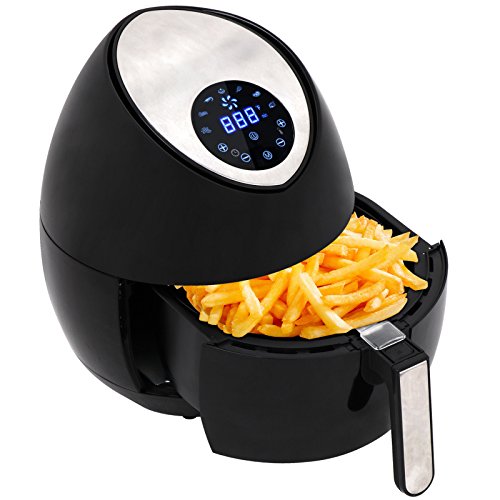 Click Here to See More Images TAVLAR 1400W Oil-Less Low Fat Digital Touch LCD Screen Air Fryer Electric 3.2 QT Black