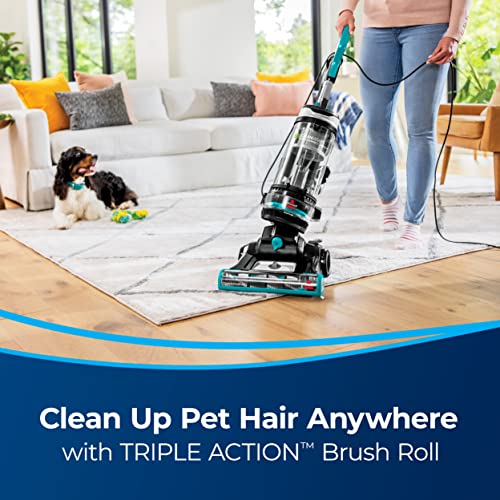 BISSELL CleanView Swivel Rewind Pet Reach Vacuum Cleaner, with Quick Release Wand, Swivel Steering and Automatic Cord Rewind, 3197B, Teal