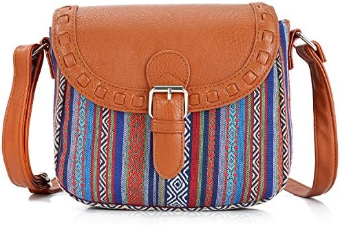 Sansarya Boho Hippie Aztec Tribal Crossbody Bags For Women Vintage Shoulder Bag (WovenBlue)
