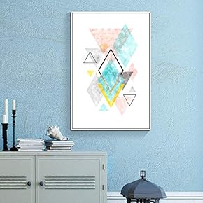 Floating Framed Canvas Wall Art for Living Room, Bedroom Abstract Geometric Colorful Painting Canvas Prints for Home Decoration Ready to Hang - 16x24 inches