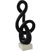 LAIKEARTS 16" Modern Abstract Ribbon Decorative Sculpture, Knot Sculptures,Home Decor,Coffee Table Statues,Dining Living Room Desk Decor(Black)
