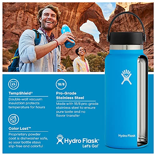 Hydro Flask Wide Mouth Flex Cap Bottle Stainless Steel Reusable