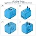 Upgraded Universal Travel Adapter, Castries All-in-one Worldwide Travel Charger Travel Socket, International Power Adapter with 4 USB Ports, AC Plug for Over 150 Countries, Travel Accessories, Blue