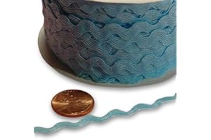 Paper Mart Light Blue Rick Rack Trim, 5 mm Wholesale RIC Rac Trim for Sewing, 25 Yards of Zig Zag Ribbon for Crafts and Clothing