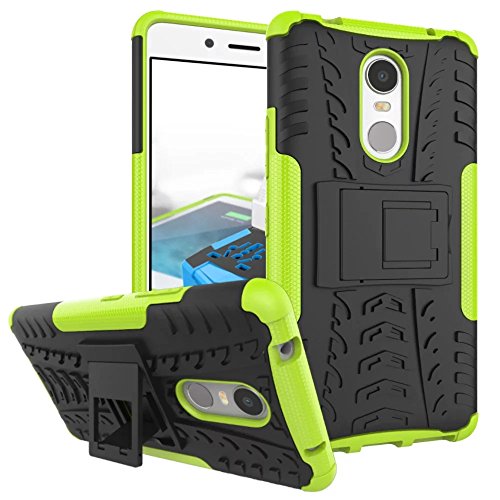 SMTR Lenovo K6 Note (5.5") Case Built-in Kickstand Hybrid Armor Case Detachable 2 in 1 Shockproof Tough Rugged Dual-Layer Case Cover for Lenovo K6 Note - Green