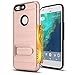 Google Pixel Xl Case, AnoKe [Credit Card Slots Holder][Not Wallet] Kickstand Hard Plastic PC TPU Soft Hybrid Shockproof Heavy Duty Protective Holster For Google Pixel Xl KC1 Rose Gold