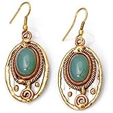 Anju E2210 Mixed Metal Earrings with Aventurine