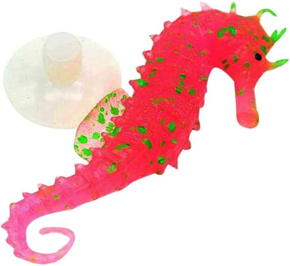 Amazon Co Jp Plus Nao プラスナオ 水槽用デコレーション アクアリウム 暗いところで光る タツノオトシゴモチーフ 吸盤付き シリコン製 アクアリウムデ レッド 服 ファッション小物