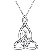 FLYOW 925 Sterling Silver Celtic Motherhood Knot Necklace Jewelry for Women Mom Birthday Gift