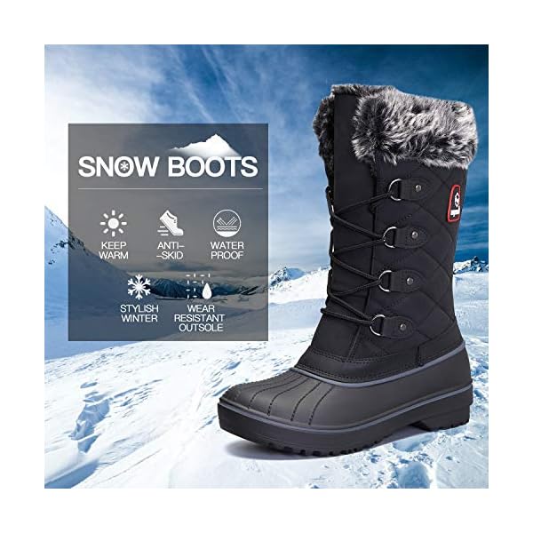 Women's NEO-D-HYKER Waterproof Plush-Collar Sub-Zero Mid-Calf Walking Boots Polyester/Leather/Rubber