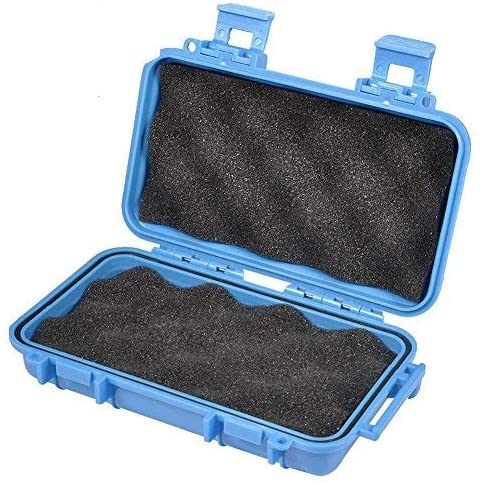 GLOGLOW Shockproof Black Protective Hard Case, Hard Drive Case Plastic Survival Box Container Storage Case,Outdoor Shockproof Waterproof Boxes Survival Airtight Case(Blue-S)