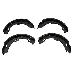 TRQ Rear Parking Brake Shoe Set Compatible with