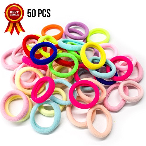 Hair Ties Elastic Hair Bands 50pcs 12colors Rubber Hairbands Soft