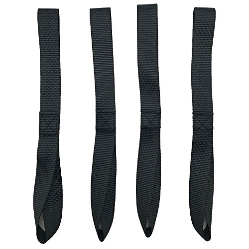 Cara Soft Loop Motorcycle Tie Down Straps 12" - 1,300lb. Workload & 2,300lb. Breaking Strength - Heavy Duty Tiedown Loops Securing for Motorcycles, Dirtbikes, Snowmobile, ATV, UTV (18" Black)