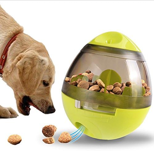 UBEI Pet Tumbler Interactive Toy Dog Shaking Food Leak Ball Funny Puzzle Ball Dog Self Feeding Toy Puppy Play Bowl Feeder Increases IQ and Mental Stimulation （3.9In x 4.6In）