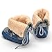 Voberry® Baby Boy Lace Up Stripe Soft Bottom Winter Snow Boots (8-12months, Blue)