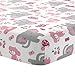 Bedtime Originals Twinkle Toes Elephant Fitted Crib Sheet, Pink/White