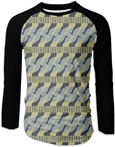 Giraffe Camouflage Men Long Sleeves T-Shirt Novelty Baseball Tees Tops