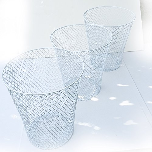ESSENTIALS Wire Mesh Waste Basket (3, White) Pricepulse