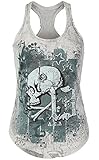 Imily Bela Women's Summer Sleeveless O-Neck Slim Skull Print Racerback Tank Tops Plus Size