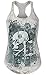 Imily Bela Women's Summer Sleeveless O-Neck Slim Skull Print Racerback Tank Tops Plus Size