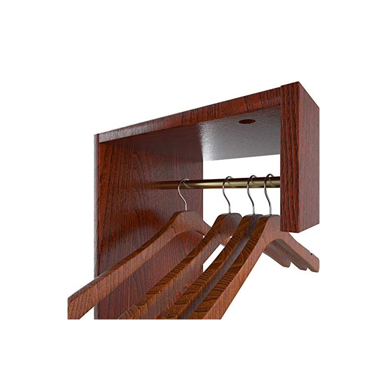 Perfecasa Svelte Solid Wood Floating Mini Closet, Coat Rack, Space