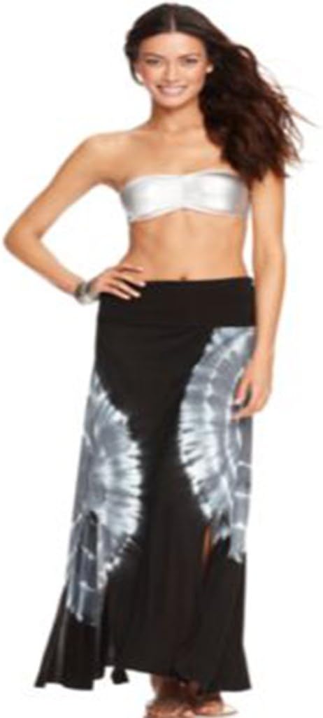 Raviya Convertible Tie-dye Maxi Skirt Swim Cover up Dress Skirt Black Large