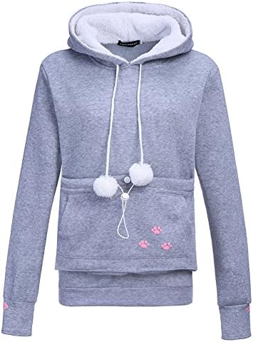 Cheshirel Women's Cute Kangaroo Pocket Hoodie Long Sleeve Pullover Sweatshirt