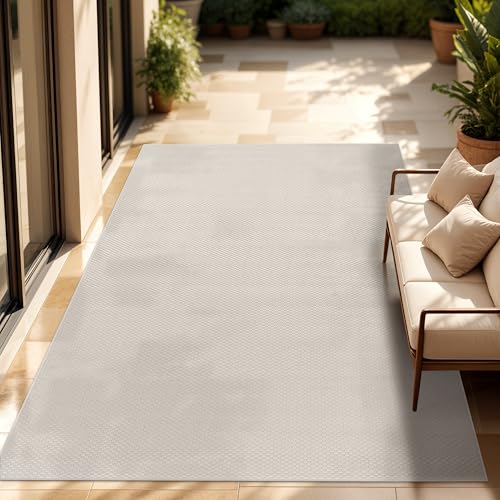 Paco Home Outdoor Teppich, Wetterfest Pflegeleicht Küchenteppich Ideal für Terrasse Balkon Garten, Flachgewebe Sisaloptik Modern Einfarbig meliert, 20