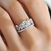 sandywident Unique Leaf Design 925 Plating Silver White Sapphire Diamond Wedding Engagement Ring Set