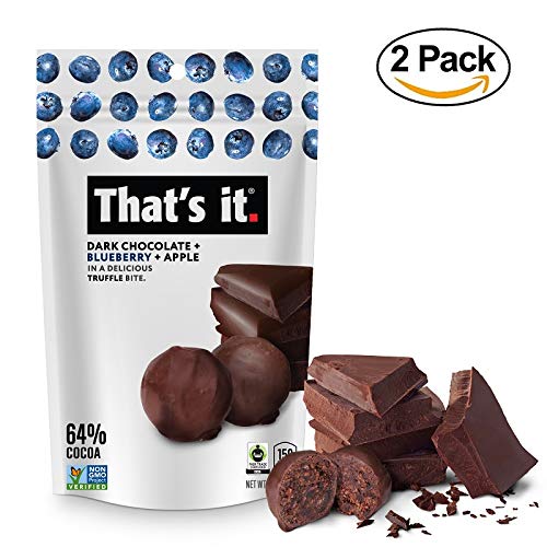 That's it. Organic Dark Chocolate Blueberry Truffles Fruit Bites 100% Real All-Natural No Artificial Ingredients Healthy Snack Gluten Free Non-GMO Paleo Kosher No Preservatives