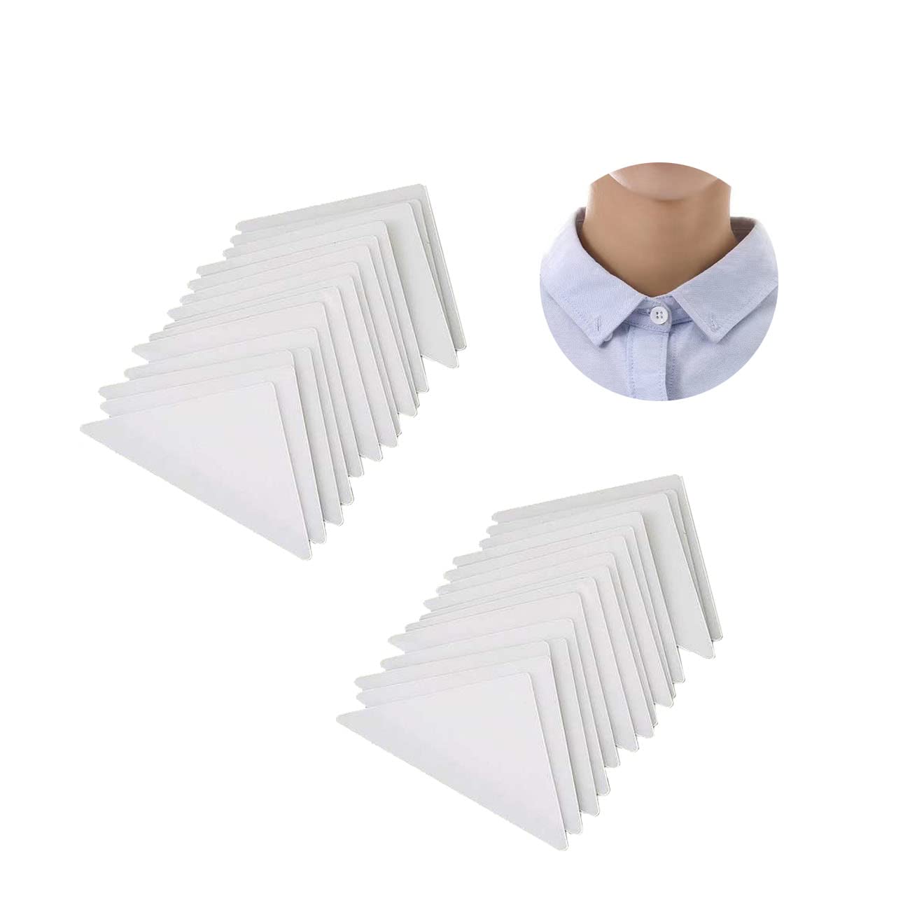 FENGCHUANG 80 Pcs Collar Stay Stickers, Men's Shirt Collar Stiffeners Men's Collar Brace Collar Shaping Patch, Shirt Collar Stickers, Men's Shirt Collar Brace Plastic Collar Brace Sticker